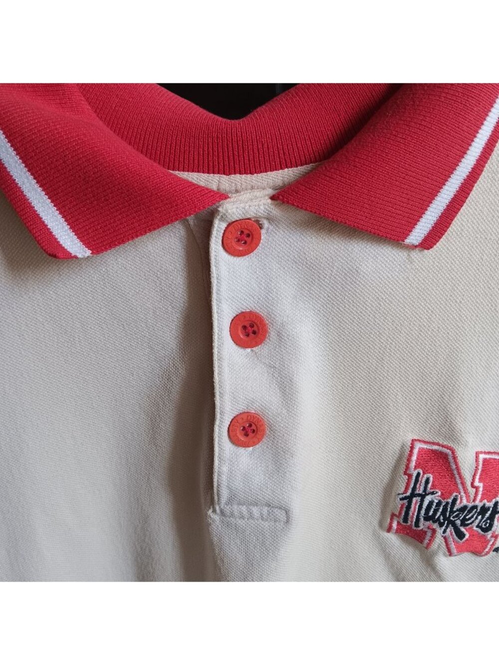 Vintage Nebraska Huskers Rugby Polo Shirt XXL Mendez Made In USA 1990's